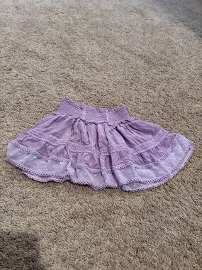 Katie J NYC Lilac Tiered Smocked Waist Skirt